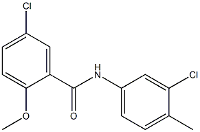 5-chloro-N-(3-chloro-4-methylphenyl)-2-methoxybenzamide Struktur