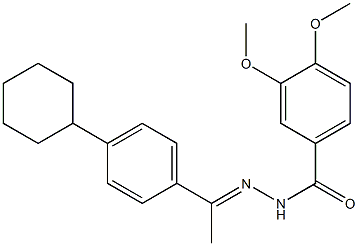 N-[(E)-1-(4-cyclohexylphenyl)ethylideneamino]-3,4-dimethoxybenzamide Struktur