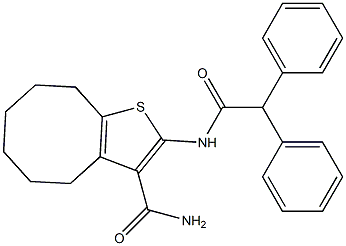 2-[(2,2-diphenylacetyl)amino]-4,5,6,7,8,9-hexahydrocycloocta[b]thiophene-3-carboxamide Struktur