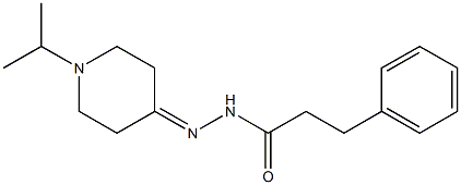 3-phenyl-N-[(1-propan-2-ylpiperidin-4-ylidene)amino]propanamide Struktur