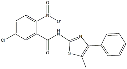 5-chloro-N-(5-methyl-4-phenyl-1,3-thiazol-2-yl)-2-nitrobenzamide Struktur