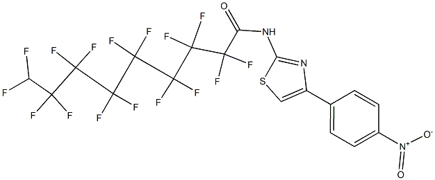 2,2,3,3,4,4,5,5,6,6,7,7,8,8,9,9-hexadecafluoro-N-[4-(4-nitrophenyl)-1,3-thiazol-2-yl]nonanamide Struktur