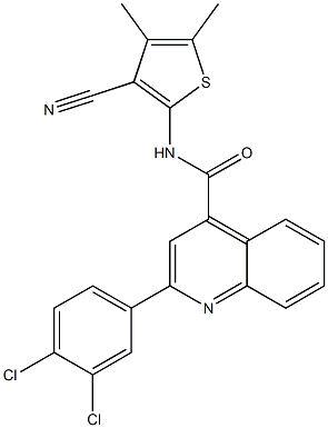 N-(3-cyano-4,5-dimethylthiophen-2-yl)-2-(3,4-dichlorophenyl)quinoline-4-carboxamide Struktur