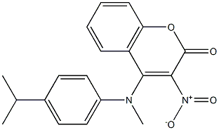 3-nitro-4-[(4-propan-2-ylphenyl)methylamino]chromen-2-one Struktur