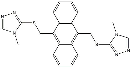 4-methyl-3-[[10-[(4-methyl-1,2,4-triazol-3-yl)sulfanylmethyl]anthracen-9-yl]methylsulfanyl]-1,2,4-triazole Struktur