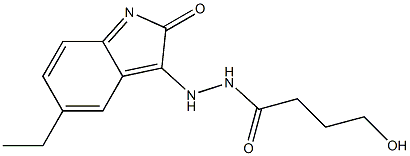 N'-(5-ethyl-2-oxoindol-3-yl)-4-hydroxybutanehydrazide Struktur