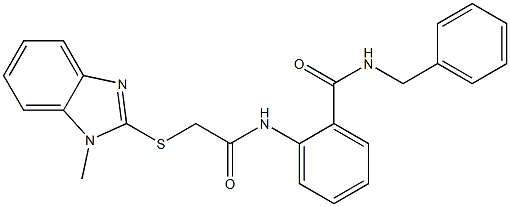 N-benzyl-2-[[2-(1-methylbenzimidazol-2-yl)sulfanylacetyl]amino]benzamide Struktur