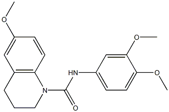 N-(3,4-dimethoxyphenyl)-6-methoxy-3,4-dihydro-2H-quinoline-1-carboxamide Struktur