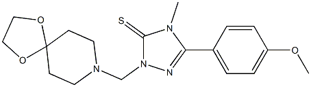 2-(1,4-dioxa-8-azaspiro[4.5]decan-8-ylmethyl)-5-(4-methoxyphenyl)-4-methyl-1,2,4-triazole-3-thione Struktur