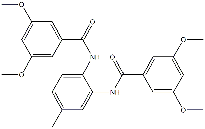 N-[2-[(3,5-dimethoxybenzoyl)amino]-4-methylphenyl]-3,5-dimethoxybenzamide Struktur