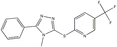 2-[(4-methyl-5-phenyl-1,2,4-triazol-3-yl)sulfanyl]-5-(trifluoromethyl)pyridine Struktur