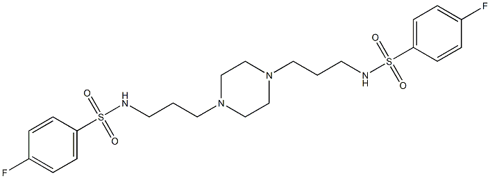 4-fluoro-N-[3-[4-[3-[(4-fluorophenyl)sulfonylamino]propyl]piperazin-1-yl]propyl]benzenesulfonamide Struktur