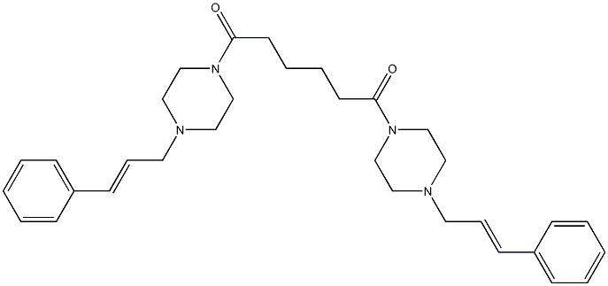 1,6-bis[4-[(E)-3-phenylprop-2-enyl]piperazin-1-yl]hexane-1,6-dione Struktur