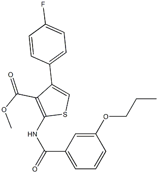 methyl 4-(4-fluorophenyl)-2-[(3-propoxybenzoyl)amino]thiophene-3-carboxylate Struktur