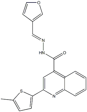 N-[(E)-furan-3-ylmethylideneamino]-2-(5-methylthiophen-2-yl)quinoline-4-carboxamide Struktur