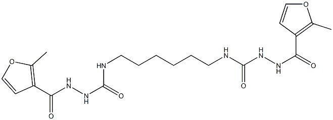 1-[(2-methylfuran-3-carbonyl)amino]-3-[6-[[(2-methylfuran-3-carbonyl)amino]carbamoylamino]hexyl]urea Struktur