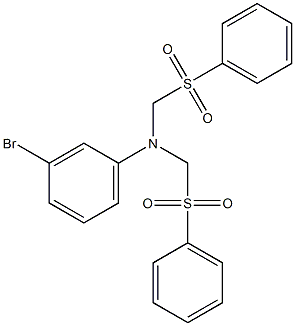 N,N-bis(benzenesulfonylmethyl)-3-bromoaniline Struktur