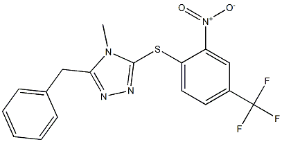 3-benzyl-4-methyl-5-[2-nitro-4-(trifluoromethyl)phenyl]sulfanyl-1,2,4-triazole Struktur