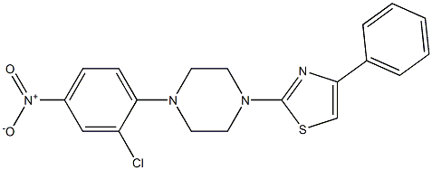 2-[4-(2-chloro-4-nitrophenyl)piperazin-1-yl]-4-phenyl-1,3-thiazole Struktur