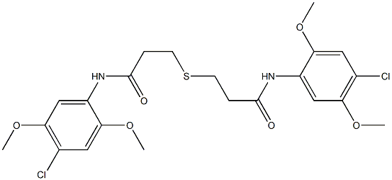 3-[3-(4-chloro-2,5-dimethoxyanilino)-3-oxopropyl]sulfanyl-N-(4-chloro-2,5-dimethoxyphenyl)propanamide Struktur