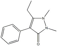 5-ethyl-1,2-dimethyl-4-phenylpyrazol-3-one Struktur