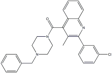 (4-benzylpiperazin-1-yl)-[2-(3-chlorophenyl)-3-methylquinolin-4-yl]methanone Struktur