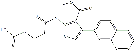 5-[(3-methoxycarbonyl-4-naphthalen-2-ylthiophen-2-yl)amino]-5-oxopentanoic acid Struktur