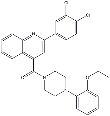 [2-(3,4-dichlorophenyl)quinolin-4-yl]-[4-(2-ethoxyphenyl)piperazin-1-yl]methanone Struktur