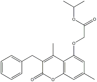 propan-2-yl 2-(3-benzyl-4,7-dimethyl-2-oxochromen-5-yl)oxyacetate Struktur