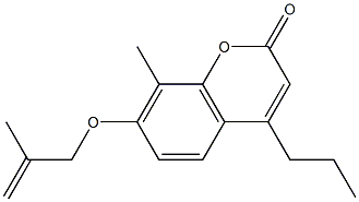 8-methyl-7-(2-methylprop-2-enoxy)-4-propylchromen-2-one Struktur