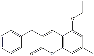 3-benzyl-5-ethoxy-4,7-dimethylchromen-2-one Struktur