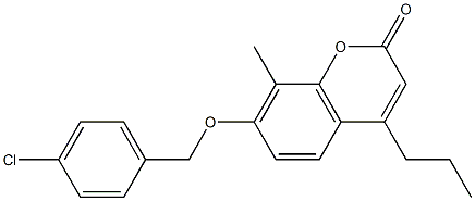 7-[(4-chlorophenyl)methoxy]-8-methyl-4-propylchromen-2-one Struktur