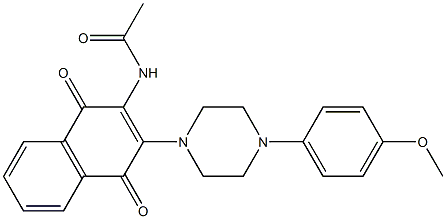 N-[3-[4-(4-methoxyphenyl)piperazin-1-yl]-1,4-dioxonaphthalen-2-yl]acetamide Struktur