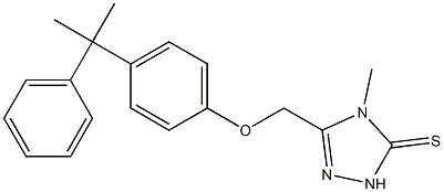 4-methyl-3-[[4-(2-phenylpropan-2-yl)phenoxy]methyl]-1H-1,2,4-triazole-5-thione Struktur