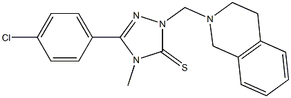 5-(4-chlorophenyl)-2-(3,4-dihydro-1H-isoquinolin-2-ylmethyl)-4-methyl-1,2,4-triazole-3-thione Struktur