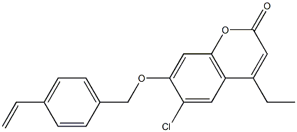 6-chloro-7-[(4-ethenylphenyl)methoxy]-4-ethylchromen-2-one Struktur