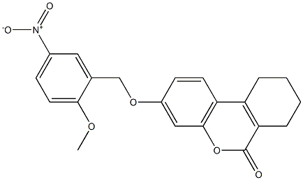 3-[(2-methoxy-5-nitrophenyl)methoxy]-7,8,9,10-tetrahydrobenzo[c]chromen-6-one Structure