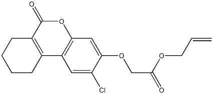 prop-2-enyl 2-[(2-chloro-6-oxo-7,8,9,10-tetrahydrobenzo[c]chromen-3-yl)oxy]acetate Struktur