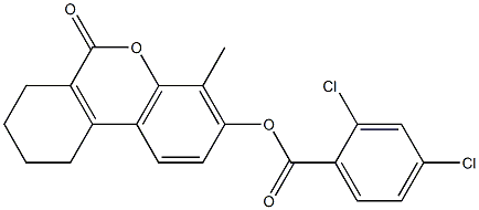 (4-methyl-6-oxo-7,8,9,10-tetrahydrobenzo[c]chromen-3-yl) 2,4-dichlorobenzoate Struktur