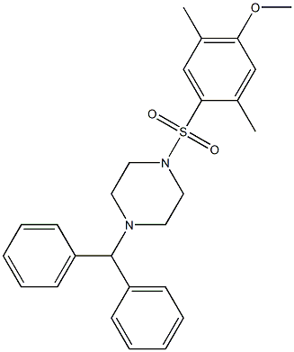 1-benzhydryl-4-(4-methoxy-2,5-dimethylphenyl)sulfonylpiperazine Struktur