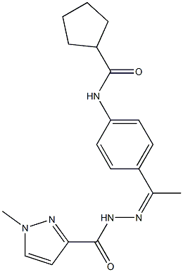 N-[(Z)-1-[4-(cyclopentanecarbonylamino)phenyl]ethylideneamino]-1-methylpyrazole-3-carboxamide Struktur