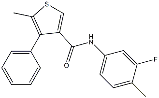 N-(3-fluoro-4-methylphenyl)-5-methyl-4-phenylthiophene-3-carboxamide Struktur