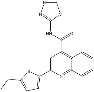 2-(5-ethylthiophen-2-yl)-N-(1,3,4-thiadiazol-2-yl)quinoline-4-carboxamide Struktur