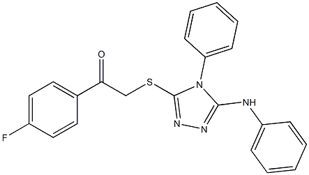 2-[(5-anilino-4-phenyl-1,2,4-triazol-3-yl)sulfanyl]-1-(4-fluorophenyl)ethanone Struktur