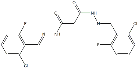 N,N'-bis[(E)-(2-chloro-6-fluorophenyl)methylideneamino]propanediamide Struktur