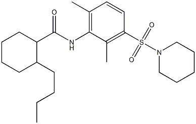 2-butyl-N-(2,6-dimethyl-3-piperidin-1-ylsulfonylphenyl)cyclohexane-1-carboxamide Struktur