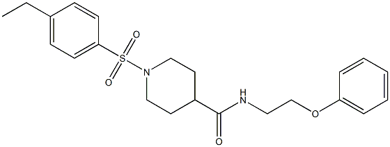 1-(4-ethylphenyl)sulfonyl-N-(2-phenoxyethyl)piperidine-4-carboxamide Struktur