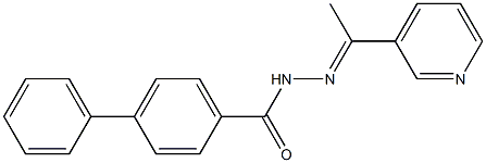 4-phenyl-N-[(E)-1-pyridin-3-ylethylideneamino]benzamide Struktur