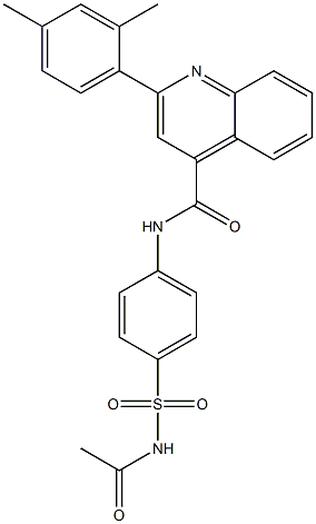 N-[4-(acetylsulfamoyl)phenyl]-2-(2,4-dimethylphenyl)quinoline-4-carboxamide Struktur