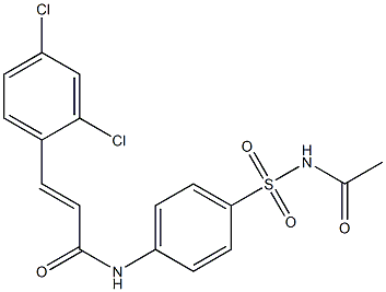 (E)-N-[4-(acetylsulfamoyl)phenyl]-3-(2,4-dichlorophenyl)prop-2-enamide Struktur